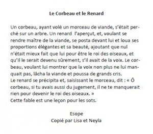 Le corbeau et le renard Lisa Neyla